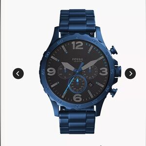 Nate 50mm Chronograph Blue Stainless Steel Watch